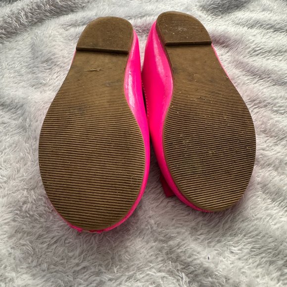 H&M Bright Pink Patent Leather Toddler Ballet Flats Sz 7.5 - Picture 4 of 5